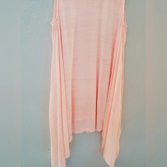 💚5/$25 H by Halston Pink Flowy Long Top Mini Slip Dress Layered Tank Size Small - Picture 5 of 8